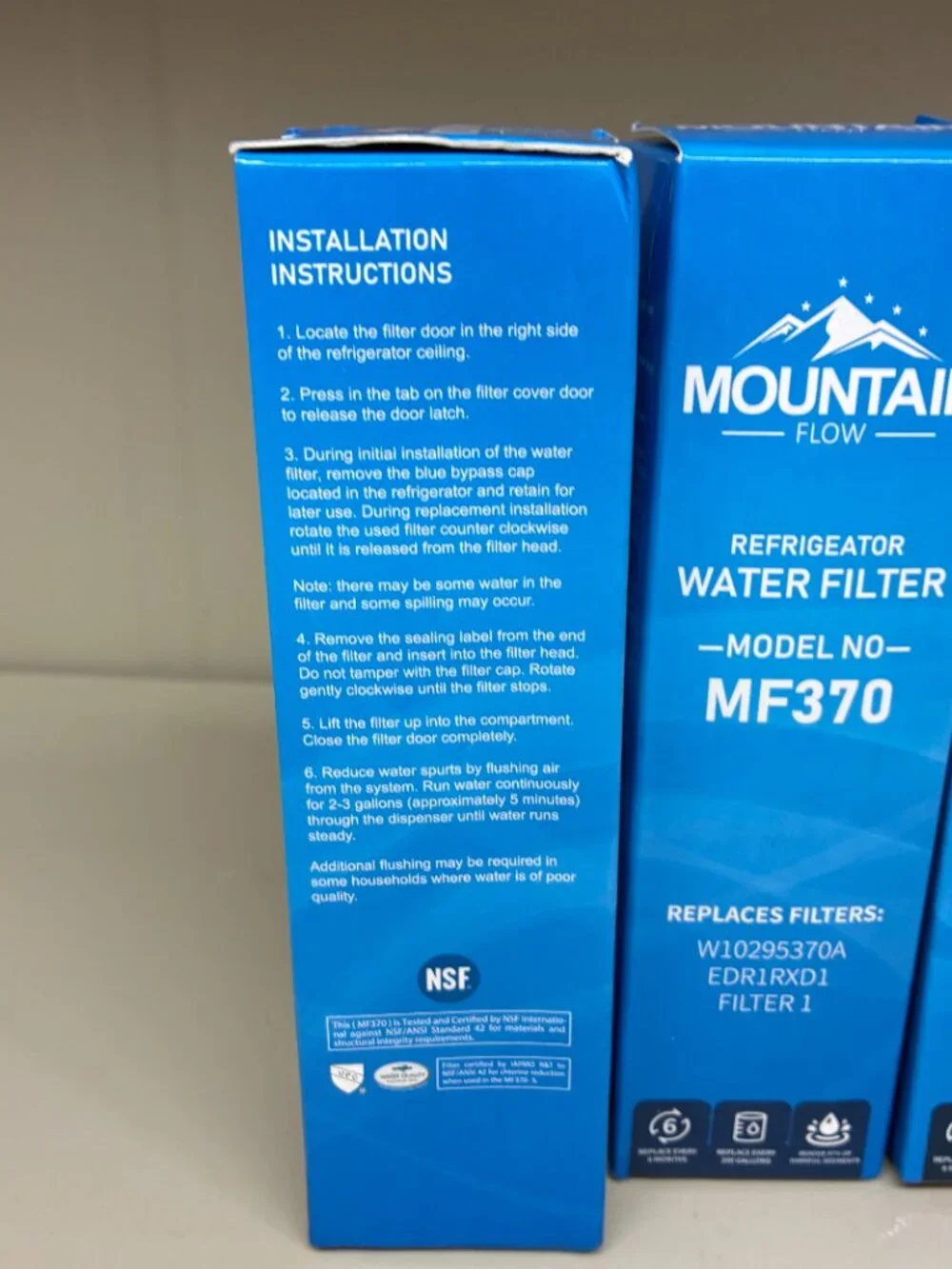 Mountain Flow Refrigerator Water Filter MF370 Replacement Bundle Of 3